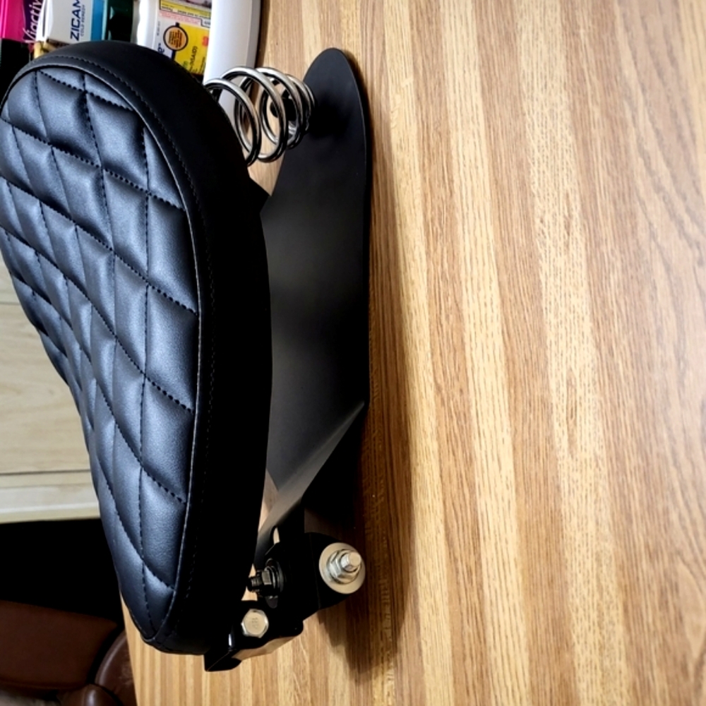 NOT SOLD New bobber Kit W/Black Quilted Motorcycle Seat. Never Sold One Only
